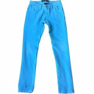 Vanilla Star Girls Neon Blue Stretch Jeans Kids 10